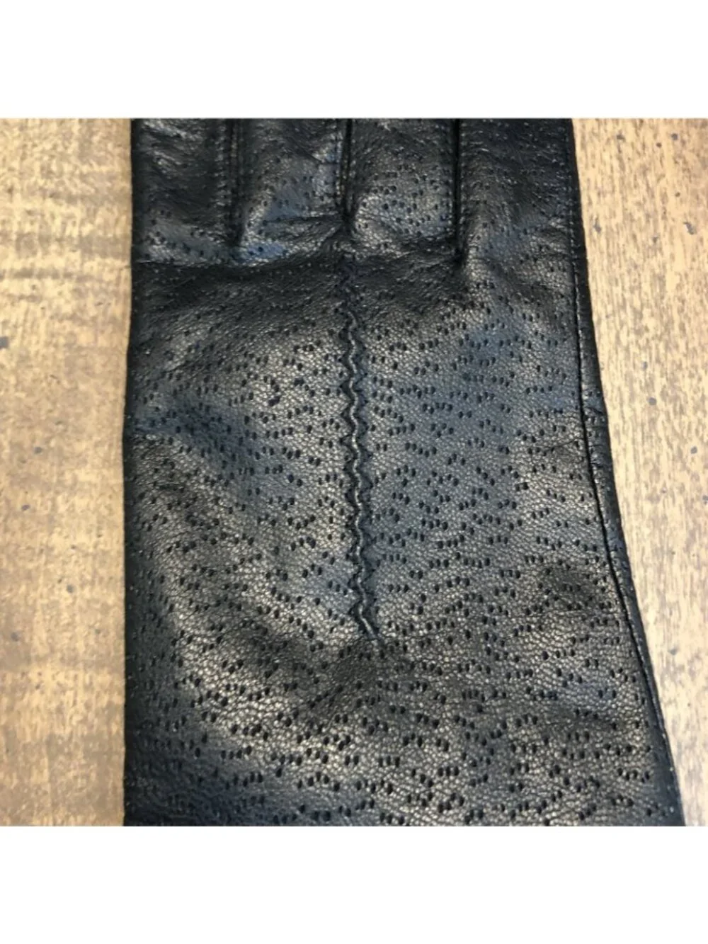 Fownes Black Leather Fleece Lined Winter Dress Driving Gloves Size 7 1/2